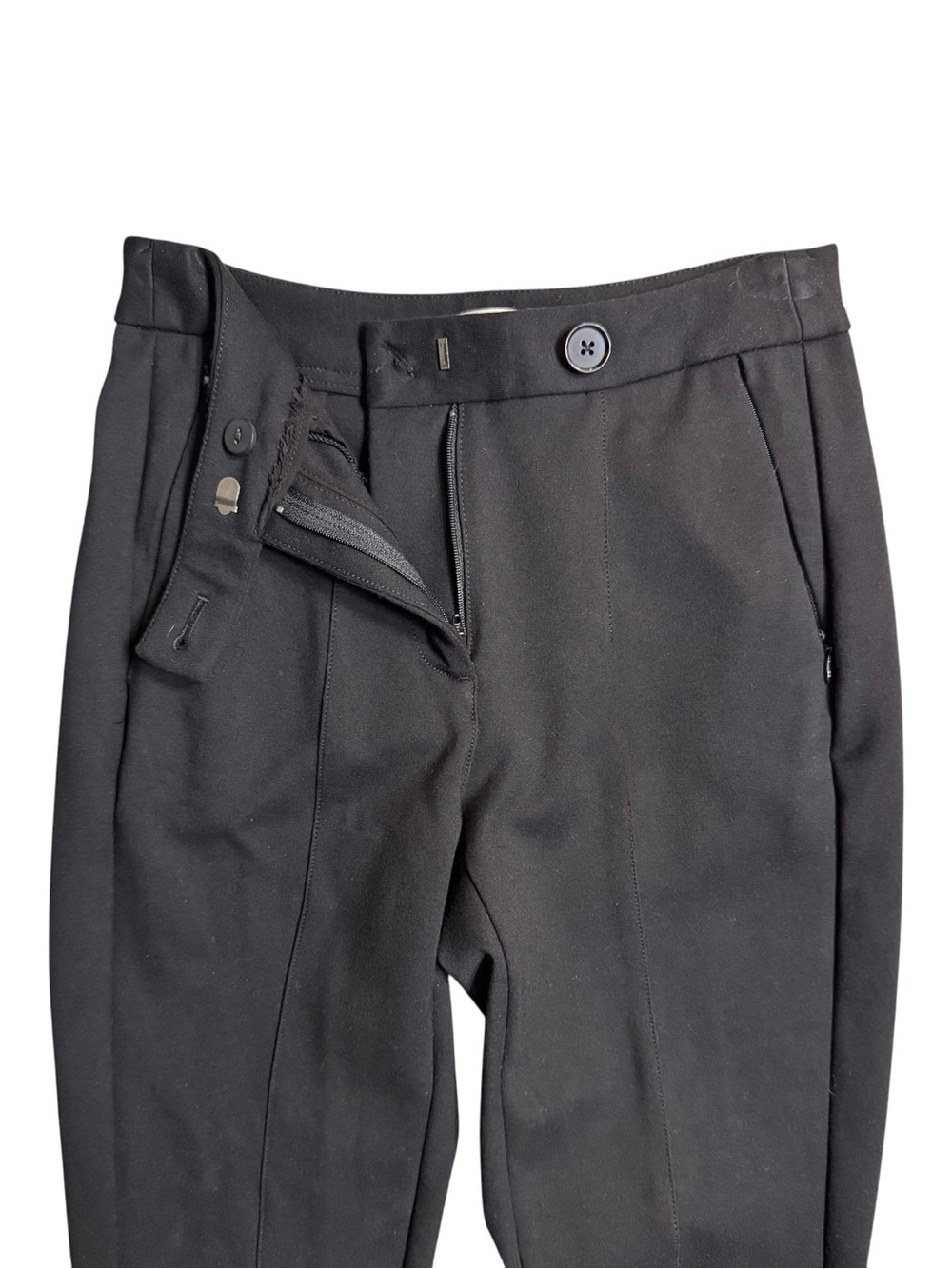 Maeve by Anthropologie Ponte Straight Ankle Zip Pants Black Size 0